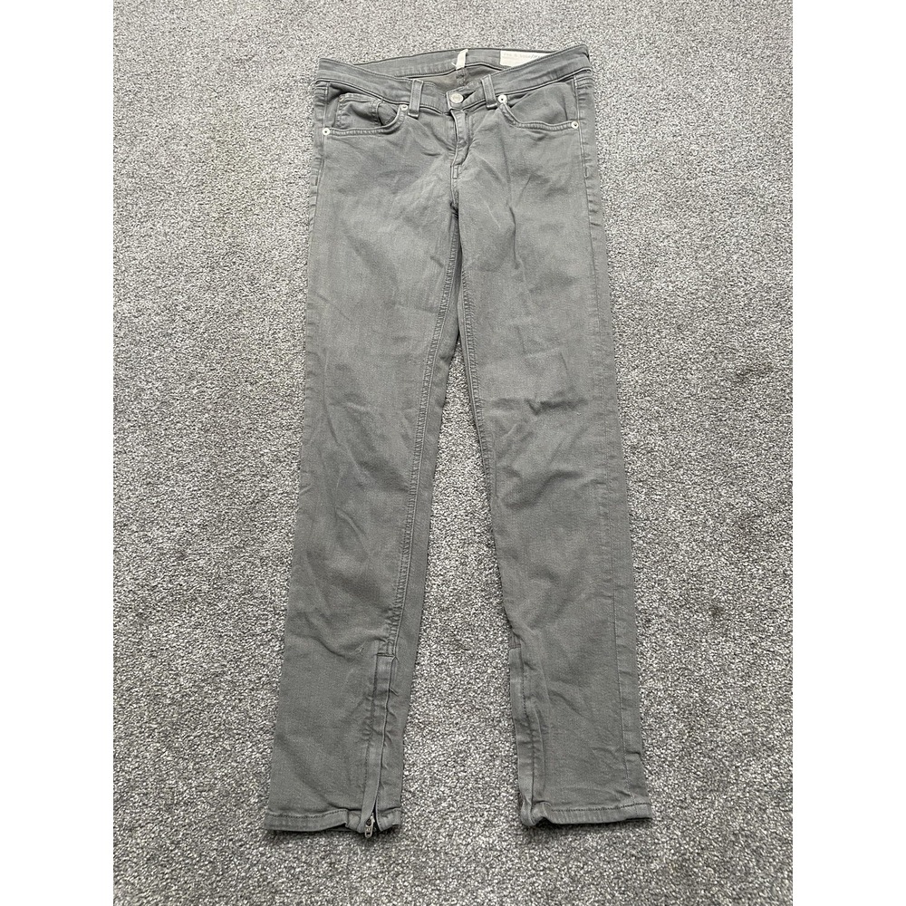 Rag & Bone Jeans Womens 26 Gray Sage The Jean Zipper Capri Distressed Slim Fit